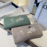 Loewe x Sunafujita Fashion Rabbit Floral Embroidery Tassel Scarf Size: 30 x 200 CM