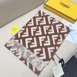 Fendi Fashion FF Jacquard Gradient Double Sided Cashmere Tassel Scarf Size: 35 x 180 CM