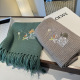 Loewe x Sunafujita Fashion Rabbit Floral Embroidery Tassel Scarf Size: 30 x 200 CM