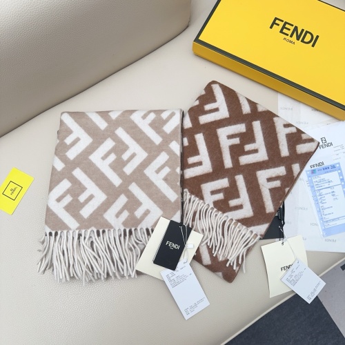 Fendi Fashion FF Jacquard Gradient Double Sided Cashmere Tassel Scarf Size: 35 x 180 CM