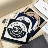 Chanel Classic Two Color Logo Jacquard Cashmere Scarf Size: 40 x 190 CM