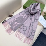 Gucci New Classic GG Jacquard Double Sided Cashmere Scarf Size: 45 x 200 CM