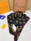 Louis Vuitton Fashion Logo Printed Silk Square Scarf Size: 90 x 90 CM