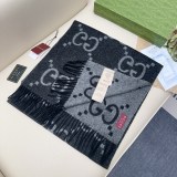 Gucci New Classic GG Jacquard Double Sided Cashmere Scarf Size: 45 x 200 CM