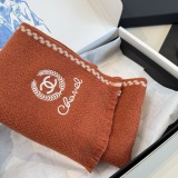 Chanel Classic Versatile Embroidered Logo Cashmere Scarf Size: 38 x 185 CM