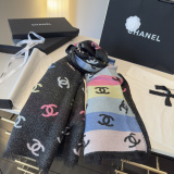 Chanel New Fashion Rainbow Logo Jacquard Cashmere Shawl Scarf Size: 70 x 180 CM