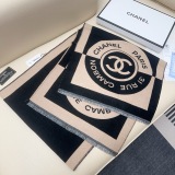 Chanel Classic Two Color Logo Jacquard Cashmere Scarf Size: 40 x 190 CM