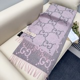 Gucci New Classic GG Jacquard Double Sided Cashmere Scarf Size: 45 x 200 CM