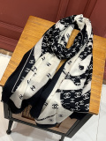 Chanel Elegant Camellia Logo Printed Cashmere Long Scarf Shawl Size: 100 x 200 CM