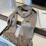 Loewe x Sunafujita Fashion Rabbit Floral Embroidery Tassel Scarf Size: 30 x 200 CM