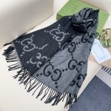 Gucci New Classic GG Jacquard Double Sided Cashmere Scarf Size: 45 x 200 CM