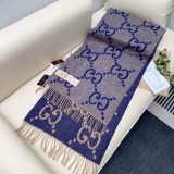 Gucci New Classic GG Jacquard Double Sided Cashmere Scarf Size: 45 x 200 CM