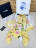 Chanel Fashion Floral Printed Silk Square Scarf Size: 90 x 90 CM