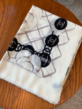 Chanel Fashion Camellia Logo Printed Cashmere Long Scarf Shawl Size: 110 x 200 CM