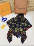 Louis Vuitton Fashion Logo Printed Silk Square Scarf Size: 90 x 90 CM