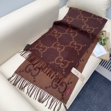 Gucci New Classic GG Jacquard Double Sided Cashmere Scarf Size: 45 x 200 CM