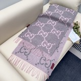 Gucci New Classic GG Jacquard Double Sided Cashmere Scarf Size: 45 x 200 CM