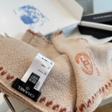 Chanel Classic Versatile Embroidered Logo Cashmere Scarf Size: 38 x 185 CM