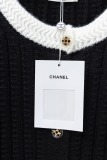 Chanel Women's Classic Retro Black White Contrast Waffle Knitted Cardigan Coat