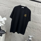 Chanel Classic Embroidered Logo Short Sleeve Couple Loose Casual T-shirt