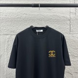 Chanel Classic Embroidered Logo Short Sleeve Couple Loose Casual T-shirt