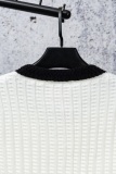 Chanel Women's Classic Retro Black White Contrast Waffle Knitted Cardigan Coat