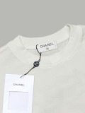 Chanel Fashion Moon Graffiti Smile Logo Letter T-shirt Couple Versatile Loose Short Sleeve