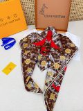 Louis Vuitton Fashion Elegant Versatile Logo Printed Silk Square Scarf Size: 90 x 90 CM