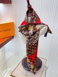 Louis Vuitton Fashion Elegant Versatile Logo Printed Silk Square Scarf Size: 90 x 90 CM
