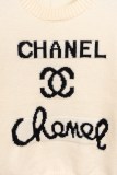 Chanel Classic Versatile Letter Logo Jacquard Round Neck Knitted Sweater One Size (40-60 kg)