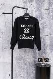 Chanel Classic Versatile Letter Logo Jacquard Round Neck Knitted Sweater One Size (40-60 kg)