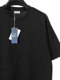 Dior Classic Embroidered Signature Logo T-shirt Couple Versatile Loose Short Sleeves