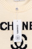 Chanel Classic Versatile Letter Logo Jacquard Round Neck Knitted Sweater One Size (40-60 kg)