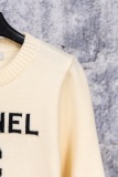 Chanel Classic Versatile Letter Logo Jacquard Round Neck Knitted Sweater One Size (40-60 kg)