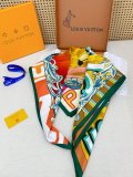 Louis Vuitton Fashion Elegant Versatile Flamingo Logo Printed Silk Square Scarf Size: 90 x 90 CM