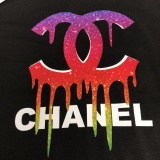 Chanel New Fashion Melts CC Printed Short Sleeve Couple Versatile Casual T-shirt