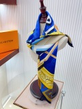 Louis Vuitton Fashion Elegant Versatile Flamingo Logo Printed Silk Square Scarf Size: 90 x 90 CM