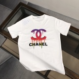 Chanel New Fashion Melts CC Printed Short Sleeve Couple Versatile Casual T-shirt