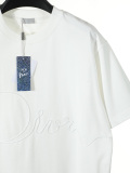Dior Classic Embroidered Signature Logo T-shirt Couple Versatile Loose Short Sleeves