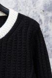 Chanel Women's Classic Retro Black White Contrast Waffle Knitted Cardigan Coat