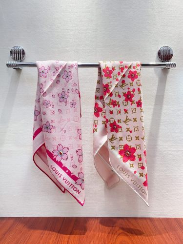 Louis Vuitton Fashion Elegant Versatile Logo Printed Silk Square Scarf Size: 60 x 60 CM