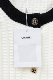 Chanel Women's Classic Retro Black White Contrast Waffle Knitted Cardigan Coat