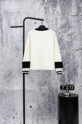Chanel Women's Classic Retro Black White Contrast Waffle Knitted Cardigan Coat