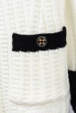 Chanel Women's Classic Retro Black White Contrast Waffle Knitted Cardigan Coat