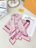Louis Vuitton Fashion Elegant Versatile Logo Printed Silk Square Scarf Size: 60 x 60 CM