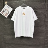 Fendi 26SS Classic Simple Embroidery FF T-shirt Unisex Casual Versatile Short Sleeve