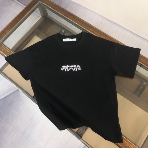 Off White Fashion Flower Logo Printed T-shirt Couple Loose Casual Short Sleeve