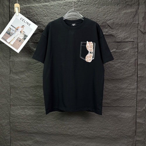 Fendi 26SSNew Fashion Pocket Glasses Printed T-shirt Unisex Loose Casual Short Sleeve
