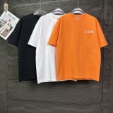 Loewe 26SS Simple Pocket Embroidered Logo T-shirt Unisex Casual Versatile Short Sleeve