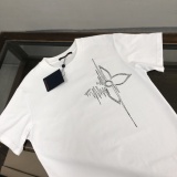 Louis Vuitton Fashion Simple Embroidered Clover T-shirt Couple Loose Casual Short Sleeve